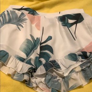 Floral white shorts